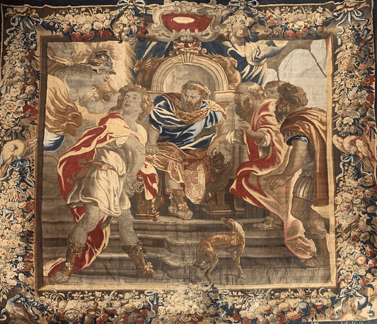 The Judgement of Solomon: A Baroque Flemish Tapestry from the Early 17th Century Depicting the Wisdom of King Solomon RE478198