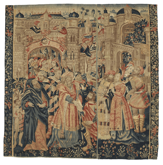 16th Century Flemish Tapestry Depicting The Triumph of Joseph with Architectural Grandeur and Courtly Figures RE238276