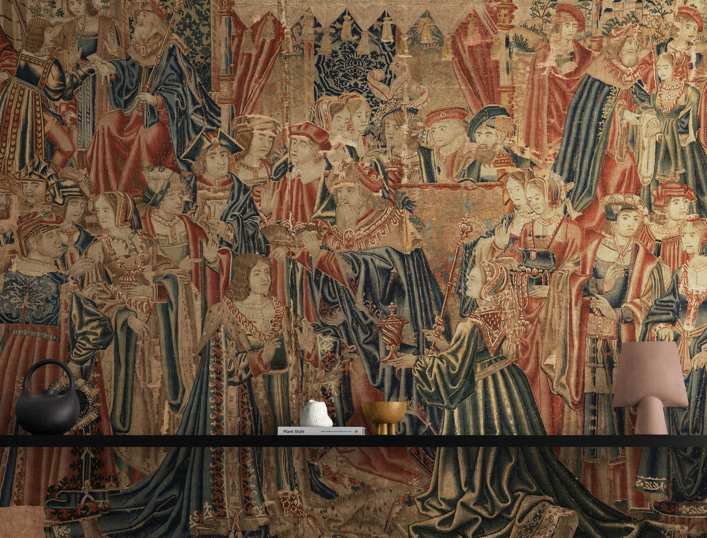 1468 Grand Medieval Tapestry: Myth of Bellerophon the Golden Goblet RE415188